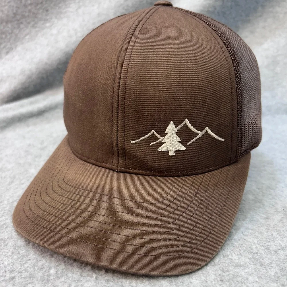 Mountain Tree Mens Brown Pacific Headwear Trucker Hat Snapback 104C Pro Model